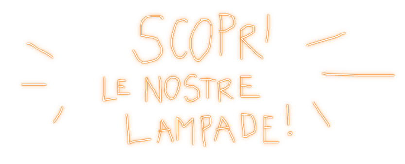 Grafica gialla che rimanda alla nostra collezione di lampade.