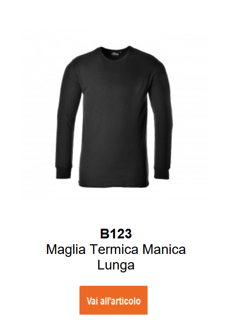 Immagine della maglia termica a maniche lunghe B123 in nero.
