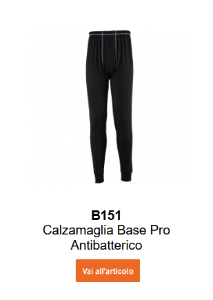 Immagine dei leggings antibatterici Basis Pro B151 in nero con cuciture bianche.