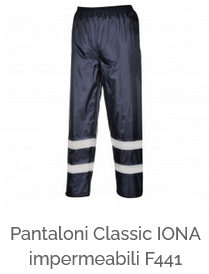 Pantalone antipioggia classico IONA F441 con link che porta alla pagina dell'articolo.