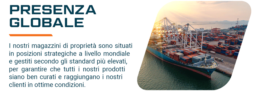 Immagine di una nave portacontainer nel porto insieme a una descrizione della portata globale di Portwest.
