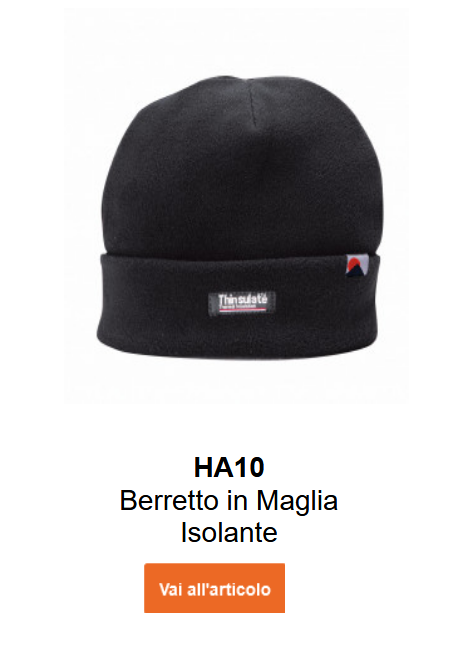 Immagine del berretto in pile con fodera Insulatex HA10 in nero. Un link alla pagina prodotto è incluso.