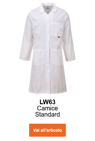Immagine del cappotto standard da donna LW63 in bianco. Viene fornito un collegamento all'articolo.