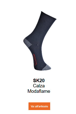 Immagine dei calzini Modaflame SK20 in nero con un link alla pagina del prodotto.