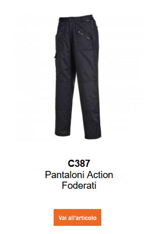 Immagine dei pantaloni foderati Action C387 neri. L'immagine è collegata alla pagina del prodotto.