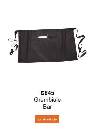 Immagine del grembiule da bar S845 in nero con un collegamento che porta alla pagina dell'articolo.