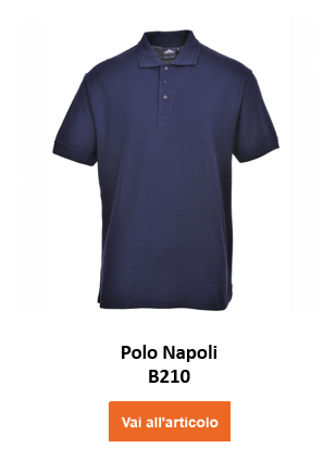 Immagine della polo Napoli B210 in colore blu con link all'articolo.