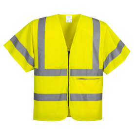 Portwest Gilet mezza manica con chiusura zip C372 in giallo. &Egrave; presente un link alla pagina dell&rsquo;articolo.