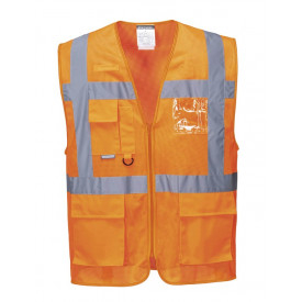 Portwest Gilet Traforato Executive Athens C376 in arancione. &Egrave; presente un link alla pagina dell&rsquo;articolo.