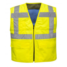 Portwest Gilet Rinfrescante ad Alta Visibilit&agrave; CV02 in giallo. &Egrave; presente un link alla pagina dell&rsquo;articolo.