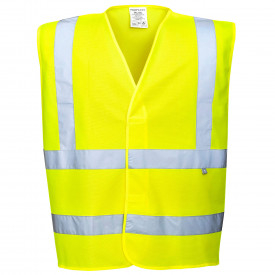 Portwest Gilet Ignifugo ad Alta Visibilit&agrave; FR71 in giallo. &Egrave; presente un link alla pagina dell&rsquo;articolo.