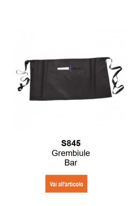 Immagine del grembiule da bar S845 in nero.