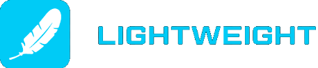 Logo in tessuto leggero di colore blu su sfondo bianco.