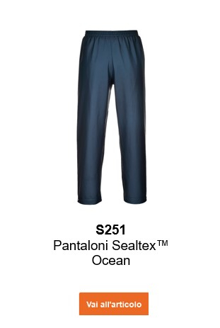 Immagine dei pantaloni impermeabili Sealtex Ocean S251 in blu con un link che porta alla pagina dell'articolo.