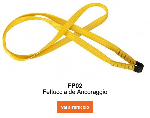 Immagine dell&rsquo;anello in fettuccia 2m FP02 in giallo con dettagli neri. Link alla pagina prodotto.