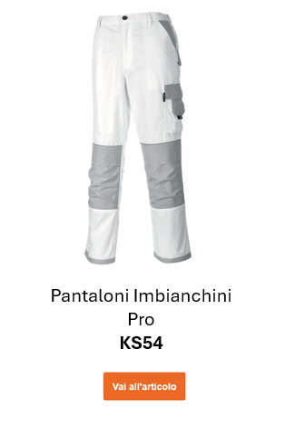 Immagine dei pantaloni da lavoro bianchi Craft KS54 in bianco con dettagli grigi. Viene fornito un collegamento alla pagina prodotto dei pantaloni.