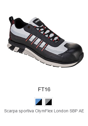 Esempio di immagine della scarpa antinfortunistica OlymFlex London S1P Trainer con link all'articolo.
