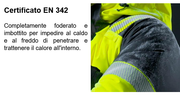 Giacca gialla Portwest con spalle ghiacciate.