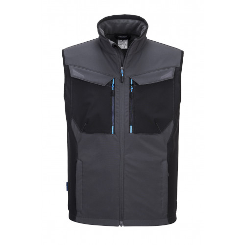 Immagine del gilet softshell WX3 T751 in grigio con link all'articolo.