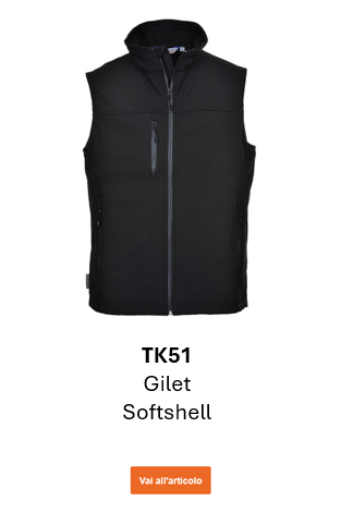 Immagine del gilet softshell TK51 nero con un link alla pagina del prodotto.