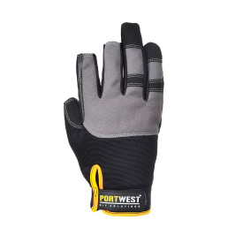 Guanto Portwest A740 Powertool Pro in nero e grigio con dettagli gialli