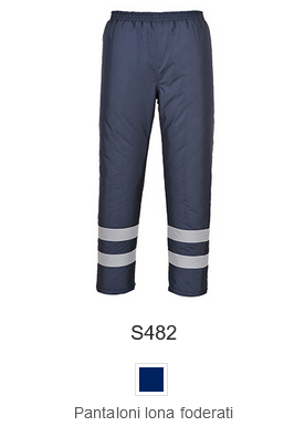 Immagine di esempio del pantalone foderato Iona Light S482 in blu con link all'articolo.