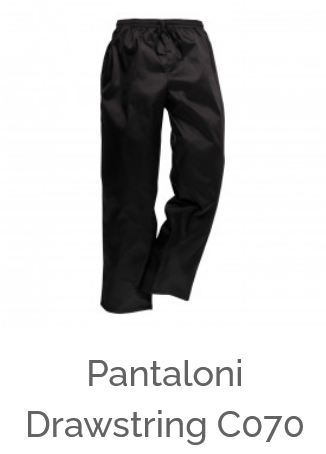 Immagine di esempio del pantalone con coulisse C070 di colore nero con link all'articolo.