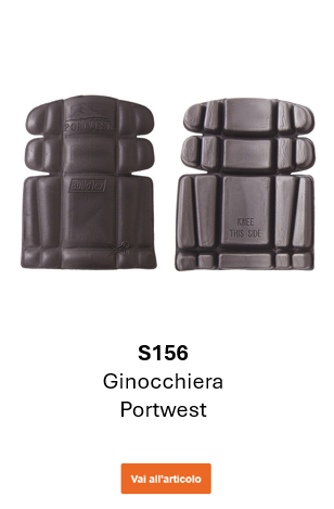 Immagine delle ginocchiere Portwest S156 in nero (fronte e retro). Collegamento al prodotto.