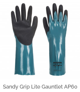 Guanti Grip Lite con polsino AP60 in colore blu-nero con link all'articolo.