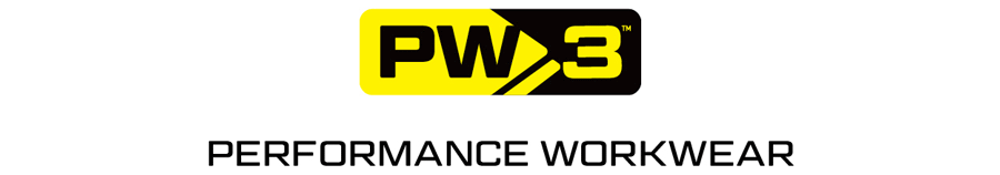 Logo nero e giallo del marchio Portwest con lo slogan "Performance Workwear".