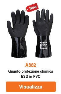 Guanto protezione chimica ESD in PVC.