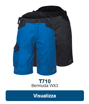 Pantaloncini T710 in blu e grigio con link al prodotto.